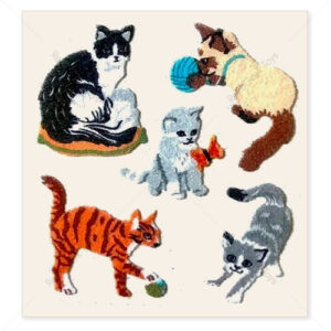Sandylion Vintage Fuzzy Stickers: Kittens & Cats