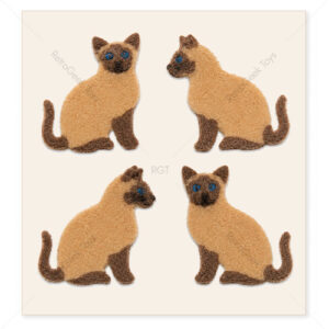 Sandylion Vintage Fuzzy Stickers: Siamese Cats