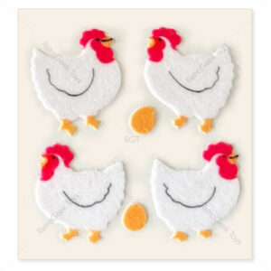 Sandylion VIntage Fuzzy Stickers: Chickens