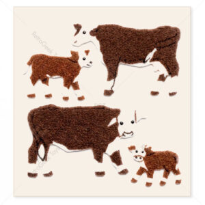 Sandylion Vintage Fuzzy Stickers: Brown Cows