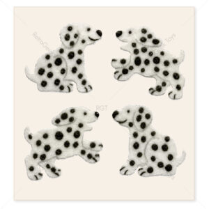 Sandylion Vintage Fuzzy Stickers: Dalmatian Pups