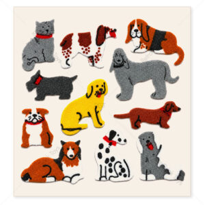 Sandylion Vintage Fuzzy Stickers: Dogs