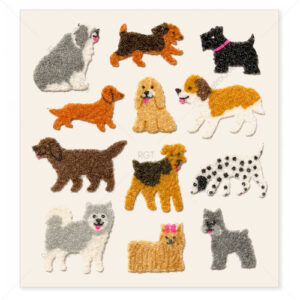 Sandylion Vintage Fuzzy Stickers: Dogs