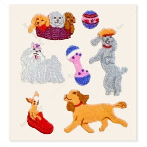 Sandylion Vintage Fuzzy Stickers: Dogs