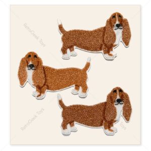 Sandylion Vintage Fuzzy Stickers: Basset Hounds