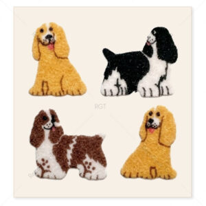 Sandylion Vintage Fuzzy Stickers: Cocker Spaniels