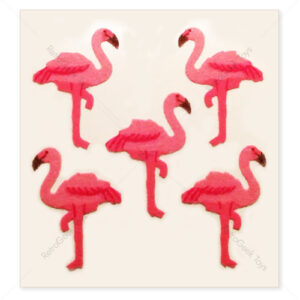 Sandylion Vintage Fuzzy Stickers: Flamingos