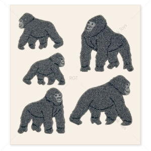 Sandylion Vintage Fuzzy Stickers: Gorillas