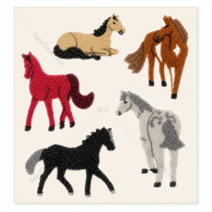 Sandylion Vintage Fuzzy Stickers: Horses