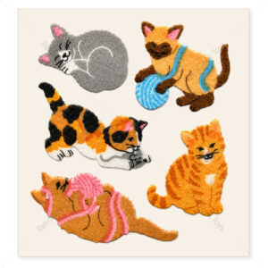 Sandylion Vintage Fuzzy Stickers: Kittens