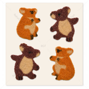 Sandylion Vintage Fuzzy Stickers: Brown Koalas
