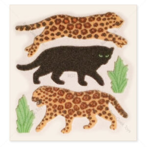 Sandylion Vintage Fuzzy Stickers: Leopard and Tigers