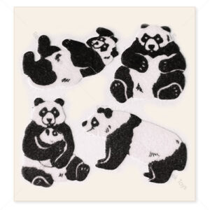 Sandylion Vintage Fuzzy Stickers: Pandas