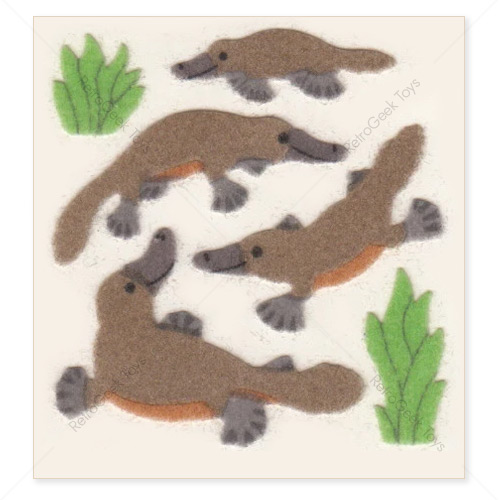 Sandylion VIntage Fuzzy Stickers: Platypus