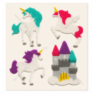 Sandylion Vintage Fuzzy Stickers: Unicorns