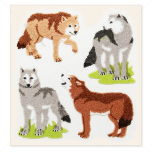 Sandylion Vintage Fuzzy Stickers: Wolves