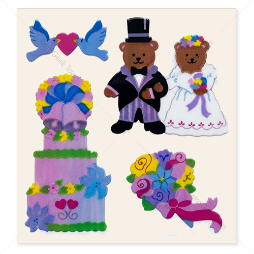 Sandylion Vintage Pearly Stickers: Wedding Bears
