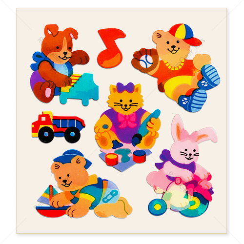 Sandylion Vintage Pearly Stickers: Bears Sports