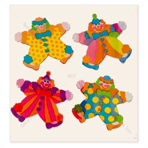 Sandylion Vintage Pearly Stickers: Clowns