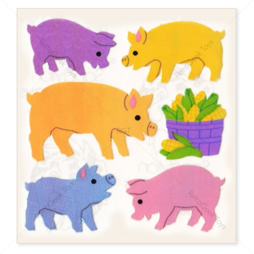 Sandylion Vintage Pearly Stickers: Pigs