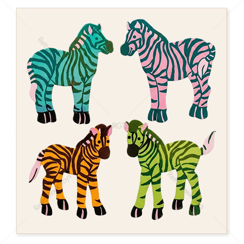 Sandylion Vintage Pearly Stickers: Zebras