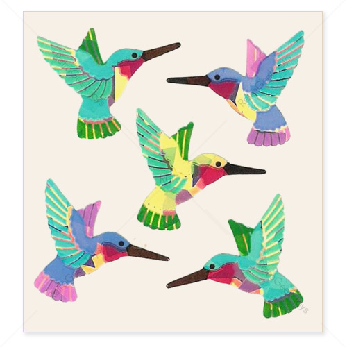Sandylion Vintage Prism Stickers: Hummingbirds